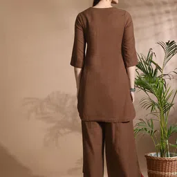 Jaipur Kurti Women Regular Thread Work Pure Cotton Kurta with Palazzos image 4