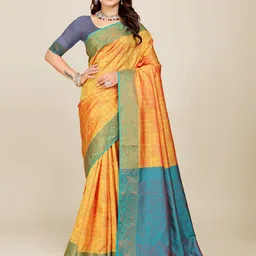 Indian Fashionista Ethnic Motifs Zari Organza Banarasi Saree-picture-33