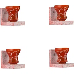 1ST TIME Orange & Orange Textured Wood Contemporary Abstract Shaped Shaped Wall Lamp image 4