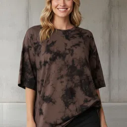 SNUG24 Women Printed Drop-Shoulder Sleeves Pure Cotton T-shirt-picture-20