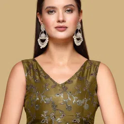 Oomph! Woven Design Zari V Neck Jacquard Saree Blouse-picture-18