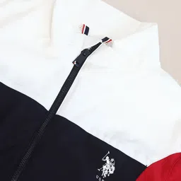 U.S. Polo Assn. Men Brand Logo Colourblocked Bomber Jacket image 3