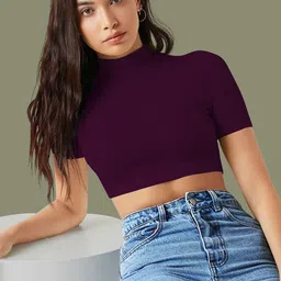 Dream Beauty Fashion Solid Fitted Crop Top image 3