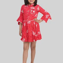 BEING NAUGHTY Girls Floral Printed Fit & Flare Dress-image-74