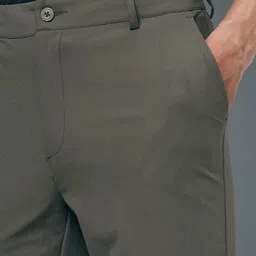 Technosport Men Relaxed Straight Leg Tapered Fit Semi-Formal Trousers image 2