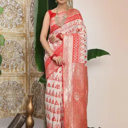 Astita Woven Design Zari Linen Blend Saree-picture-34