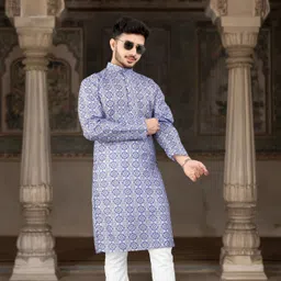 dhasu trendz Men Cotton Blend Kurta Pyjama Set-picture-34