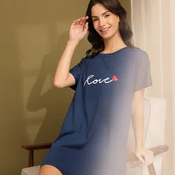 ETC Typography Printed Pure Cotton Nightdress-picture-21