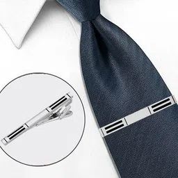 Curren Men's Silver Tie Pin Statement Brooch image 3