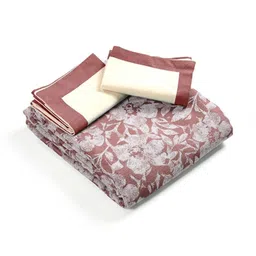 Saral Home Mauve & White Floral 400 TC King Bedsheet with 2 Pillow Covers image 4