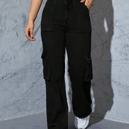 BROADSTAR Women Smart Wide Leg High-Rise Highly Distressed Stretchable Jeans image 1