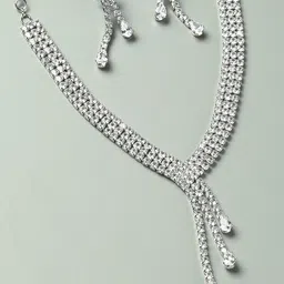 fabula Silver-Plated CZ-Studded Jewellery Set-picture-13