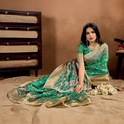tammu designer Paisley Silk Blend Mysore Silk Saree image 5