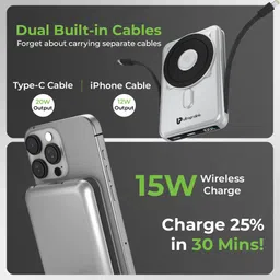 ultraprolink 10000 mAh 22.5 W Wired & Wireless With MagSafe Compact Pocket Size Power Bank image 2