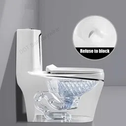 lurexa C06 Premium White commode with Green Finishing Line and Round Flush Button Western Commode image 3