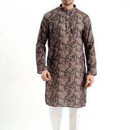 Men Printed Cotton Blend Straight Kurta-image-9
