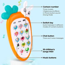 wisewalker Baby Kids New Rabbit Smart Cordless Mobile Phone Musical Toys for Kids image 4