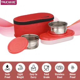 trueware Elite 2+1 Stainless Steel 3 Containers Lunch Box image 4