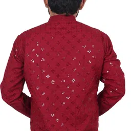 vastraveda Men Chikan Embroidery Viscose Rayon Straight Kurta image 2