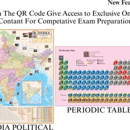 eoimarketing Indian Political & Periodic Table English Map 28x40 Inch | 70x100 cm | 90 GSM Thick Paper | Educational Chart for SSC, UPSC & Competitive Exams | QR Code | New Edition Student English Map Paper Print image 2