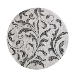 the home talk Grey Floral Wool 3 ft x 3 ft Hand Tufted Round Carpet image 2