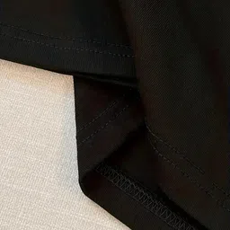 calm down Women Printed Round Neck Cotton Blend Black T-Shirt image 3