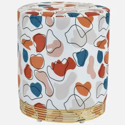 riance creations Stone Velvet Pouffe in Multi Colour image 3