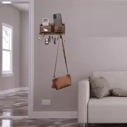 samwax Special Designer Allah Wooden 2 Pocket Mobile and Pen holder Wood Key Holder image 2