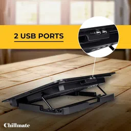 LAPCARE Chillmate - Cooling Pad, 2 USB Port, Dual Fan, upto 15.6" Laptop 2 Fan Ergonomic Cooling Pad with Adjustable Height image 4