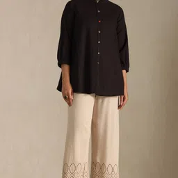 Women Regular Fit Beige Viscose Rayon Trousers-image-41
