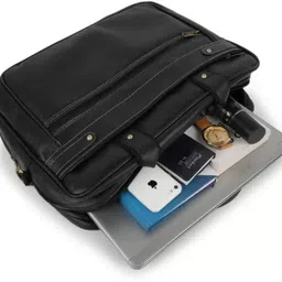 jairaj Men Black Messenger Bag image 2