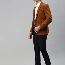 showoffff Men Solid Single Breasted Casual Blazer image 4