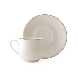 Clay Craft Fine Ceramic Twig Impression Cup & Saucer Set of 12 (6 Cups + 6 Saucer) - 220 ml each image 3
