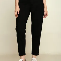 zayla Women Relaxed Fit High Rise Black Jeans-picture-16