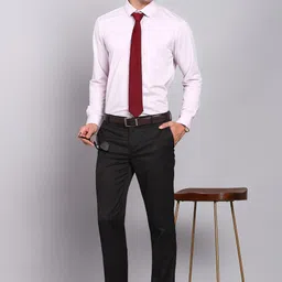 arrow Men Regular Fit Brown Polyester Trousers image 2