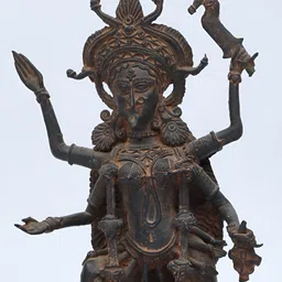 Exotic India 11" Goddess Kali Standing on Lord Shiva Tribal Bronze Statue image 4