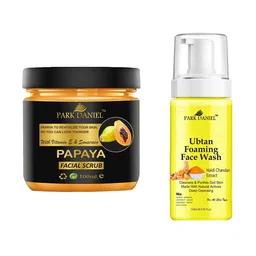 Park Daniel Set Of 2 Papaya Facial Scrub - 100 ml & Ubtan Foaming Face Wash - 150 ml image 1