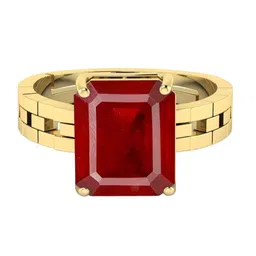 RRVGEM 12.50 KT Gold Plated Ruby Gemstone Adjustable Ring-picture-19