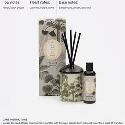 Pure Home and Living Black Neroli Jasmine Palmier Ceramic Reed Diffuser image 2