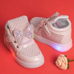 Happy Feet Girls Woven Design lighting Sneakers-picture-34