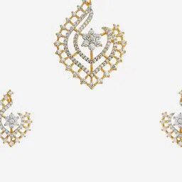 Kushal's Fashion Jewellery Gold-Plated Zircon Pendant & Earrings Set image 4