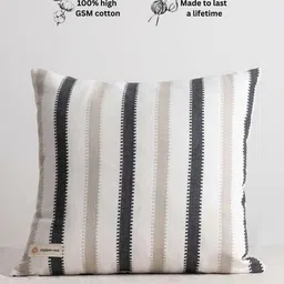 Copper-Red Black Striped Square Cushion Covers image 5