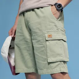 HERE&NOW Men Pure Cotton Denim Shorts-picture-55