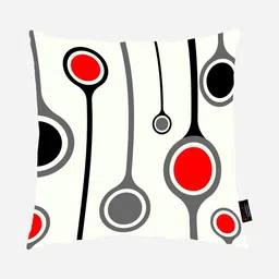 Cushion Villa White & Black 5 Pieces Geometric Satin Square Cushion Covers image 2