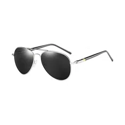LIZA ANGEL Unisex Black Lens & Silver-Toned Aviator Sunglasses with-picture-22