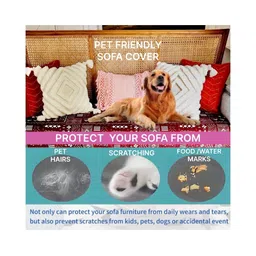 THROWPILLOW Maroon & White Printed Polyester 1 Piece Sofa Cover image 2