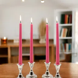 HOSLEY Pink 4 Pieces Unscented Pillar Candles image 3