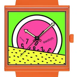 Swatch Unisex Printed Dial & Ceramic Straps Analogue Watch SO34Z101 image 3