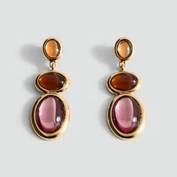 MANGO Stone Studed Contemporary Drop Earrings-picture-26