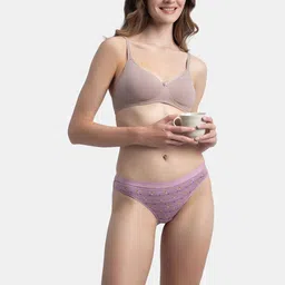 Jockey Pack of 3 Medium Coverage Cotton Printed Mid Waist Bikini Briefs 3005-0305-VACCN image 2